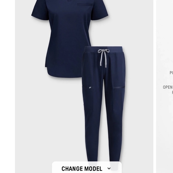 Navy Nurse Fabletics Scrub set - Picture 3 of 4